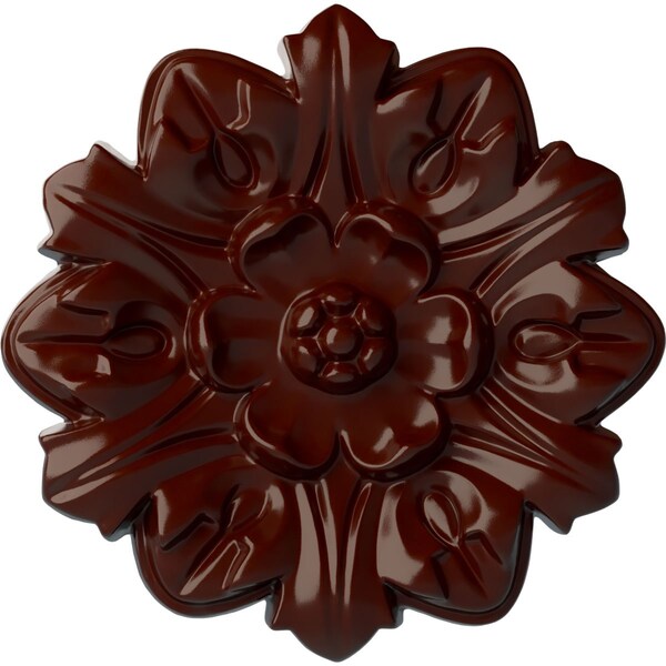 Ekena Millwork Emery Leaf Ceiling Medallion, Hand-Painted Brushed Mahogany, 7 5/8"OD x 1"P CM07EMBMF - main